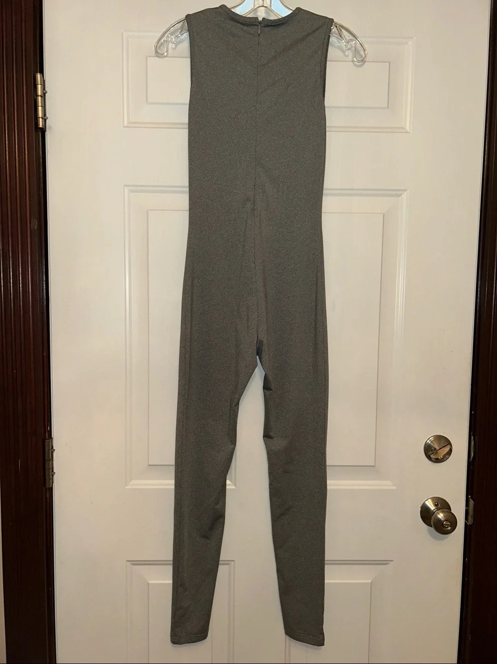 Lufeng Sleeveless Jumpsuit SM Gray Sleek One Piece Catsuit Silhouette Lagenlook